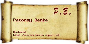 Patonay Benke névjegykártya